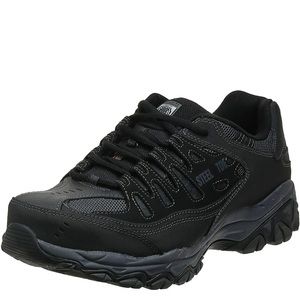 Skechers black steel toe work boots, size 10 men’s, EUC